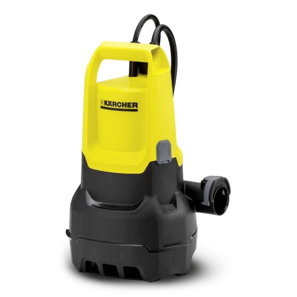 Yellow and black SP 5 Dual Drainage Pump, available for SP 5 Dual Drainage Pump hire, isolated on a white background.